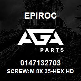 0147132703 Epiroc SCREW:M 8X 35-HEX HD, ZN PLT, S | AGA Parts