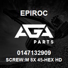 0147132909 Epiroc SCREW:M 8X 45-HEX HD, ZN PLT, S | AGA Parts