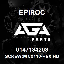 0147134203 Epiroc SCREW:M 8X110-HEX HD, ZN PLT, S | AGA Parts