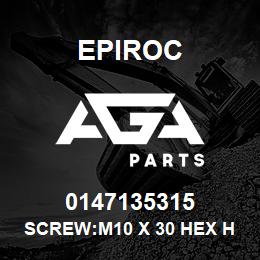 0147135315 Epiroc SCREW:M10 X 30 HEX HD ZP | AGA Parts