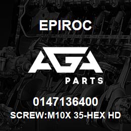 0147136400 Epiroc SCREW:M10X 35-HEX HD, ZN PLT, S | AGA Parts