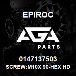 0147137503 Epiroc SCREW:M10X 90-HEX HD, ZN PLT, S | AGA Parts