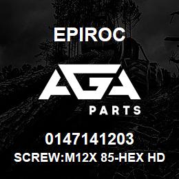 0147141203 Epiroc SCREW:M12X 85-HEX HD, ZN PLT, S | AGA Parts