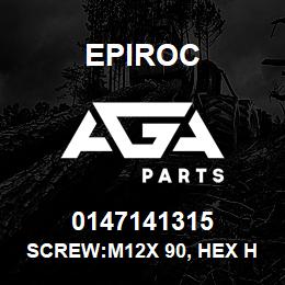 0147141315 Epiroc SCREW:M12X 90, HEX HD, LOCKING P | AGA Parts