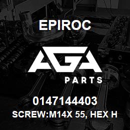 0147144403 Epiroc SCREW:M14X 55, HEX HD, ZN PLT, S | AGA Parts