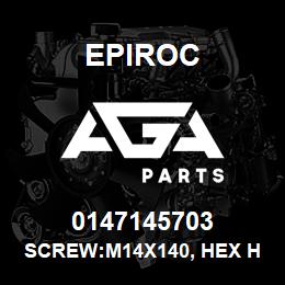 0147145703 Epiroc SCREW:M14X140, HEX HD, ZN PLT, S | AGA Parts