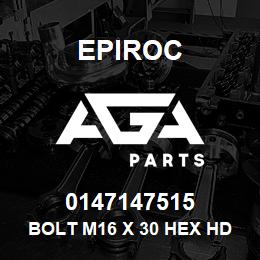 0147147515 Epiroc BOLT M16 X 30 HEX HD, LOCKING | AGA Parts