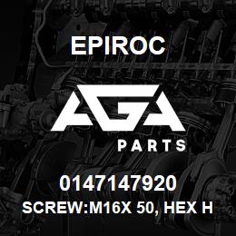 0147147920 Epiroc SCREW:M16X 50, HEX HD, ASTM A19 | AGA Parts