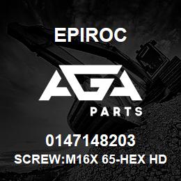 0147148203 Epiroc SCREW:M16X 65-HEX HD, ZN PLT, S | AGA Parts