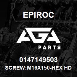 0147149503 Epiroc SCREW:M16X150-HEX HD, ZN PLT, S | AGA Parts