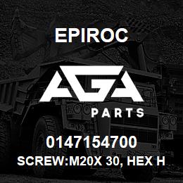 0147154700 Epiroc SCREW:M20X 30, HEX HD, STL 8.8 | AGA Parts