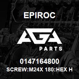 0147164800 Epiroc SCREW:M24X 180:HEX HD, STL 8.8 | AGA Parts