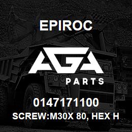 0147171100 Epiroc SCREW:M30X 80, HEX HD, STL 8.8 | AGA Parts