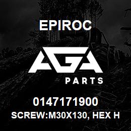 0147171900 Epiroc SCREW:M30X130, HEX HD, STL 8.8 | AGA Parts