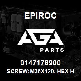 0147178900 Epiroc SCREW:M36X120, HEX HD, STL 8.8 | AGA Parts