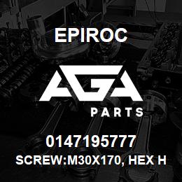 0147195777 Epiroc SCREW:M30X170, HEX HD, ZN PLT, S | AGA Parts