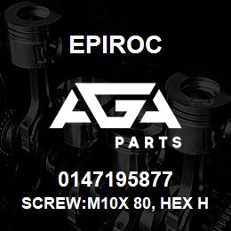 0147195877 Epiroc SCREW:M10X 80, HEX HD, ZN PLT, S | AGA Parts