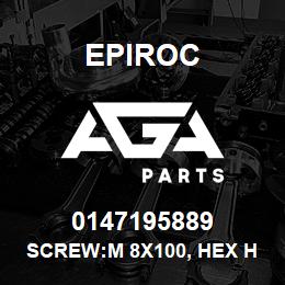 0147195889 Epiroc SCREW:M 8X100, HEX HD | AGA Parts