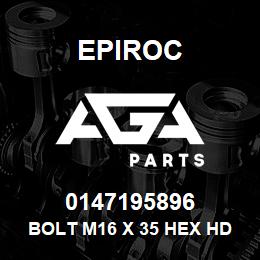 0147195896 Epiroc BOLT M16 X 35 HEX HD, ZN PLT | AGA Parts