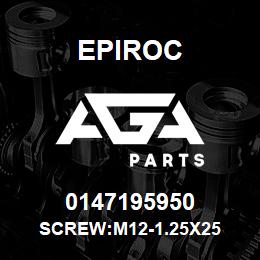 0147195950 Epiroc SCREW:M12-1.25X25 | AGA Parts