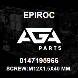 0147195966 Epiroc SCREW:M12X1.5X40 MM. HHCS | AGA Parts