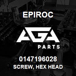 0147196028 Epiroc SCREW, HEX HEAD | AGA Parts