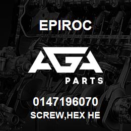 0147196070 Epiroc SCREW,HEX HE | AGA Parts