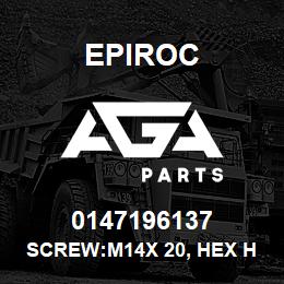 0147196137 Epiroc SCREW:M14X 20, HEX HD, 50 PACK | AGA Parts