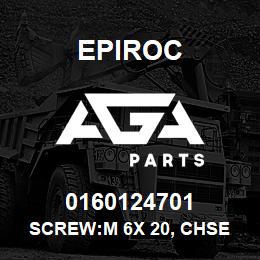 0160124701 Epiroc SCREW:M 6X 20, CHSE HD SLOT, SS | AGA Parts