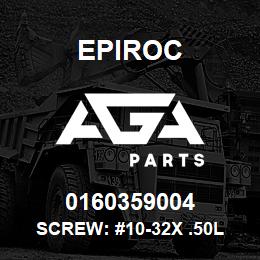 0160359004 Epiroc SCREW: #10-32X .50L PAN HD SL | AGA Parts