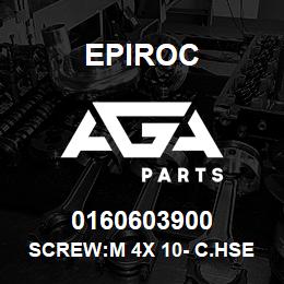 0160603900 Epiroc SCREW:M 4X 10- C.HSE HD SLOT, ZN | AGA Parts