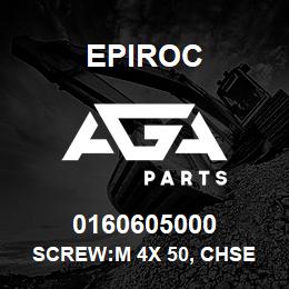 0160605000 Epiroc SCREW:M 4X 50, CHSE HD SLOT, ZN | AGA Parts