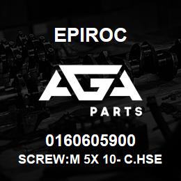 0160605900 Epiroc SCREW:M 5X 10- C.HSE HD SLOT, ZN | AGA Parts