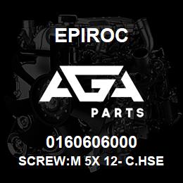 0160606000 Epiroc SCREW:M 5X 12- C.HSE HD SLOT, ZN | AGA Parts