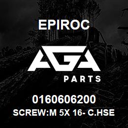 0160606200 Epiroc SCREW:M 5X 16- C.HSE HD SLOT, ZN | AGA Parts