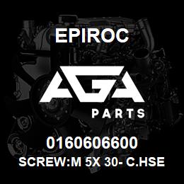 0160606600 Epiroc SCREW:M 5X 30- C.HSE HD SLOT, ZN | AGA Parts