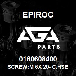 0160608400 Epiroc SCREW:M 6X 20- C.HSE HD SLOT, ZN | AGA Parts