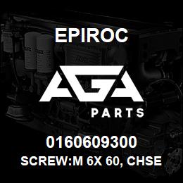 0160609300 Epiroc SCREW:M 6X 60, CHSE HD SLOT, ZN | AGA Parts