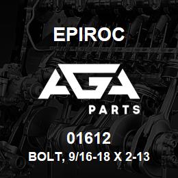 01612 Epiroc BOLT, 9/16-18 X 2-13/16 | AGA Parts