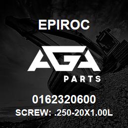 0162320600 Epiroc SCREW: .250-20X1.00L C'SINK | AGA Parts