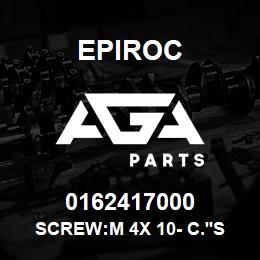 0162417000 Epiroc SCREW:M 4X 10- C.'SINK SLOT, ZN P | AGA Parts