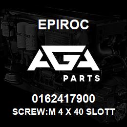 0162417900 Epiroc SCREW:M 4 X 40 SLOTTED ZP-STL | AGA Parts