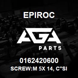 0162420600 Epiroc SCREW:M 5X 14, C'SINK SLOT, ZN P | AGA Parts