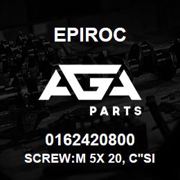 0162420800 Epiroc SCREW:M 5X 20, C'SINK SLOT, ZN P | AGA Parts