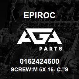 0162424600 Epiroc SCREW:M 6X 16- C.'SINK SLOT, ZN P | AGA Parts