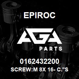 0162432200 Epiroc SCREW:M 8X 16- C.'SNK HD, SLOT-TY | AGA Parts