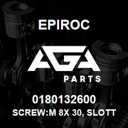 0180132600 Epiroc SCREW:M 8X 30, SLOTTED SET, 37 | AGA Parts