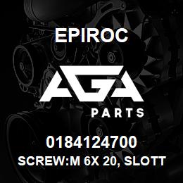 0184124700 Epiroc SCREW:M 6X 20, SLOTTED SET, 37 | AGA Parts