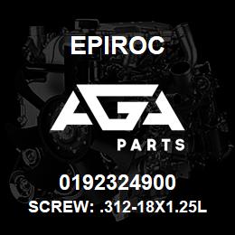 0192324900 Epiroc SCREW: .312-18X1.25L SOC HD SE | AGA Parts