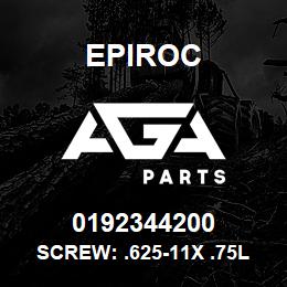 0192344200 Epiroc SCREW: .625-11X .75L SET, STL | AGA Parts